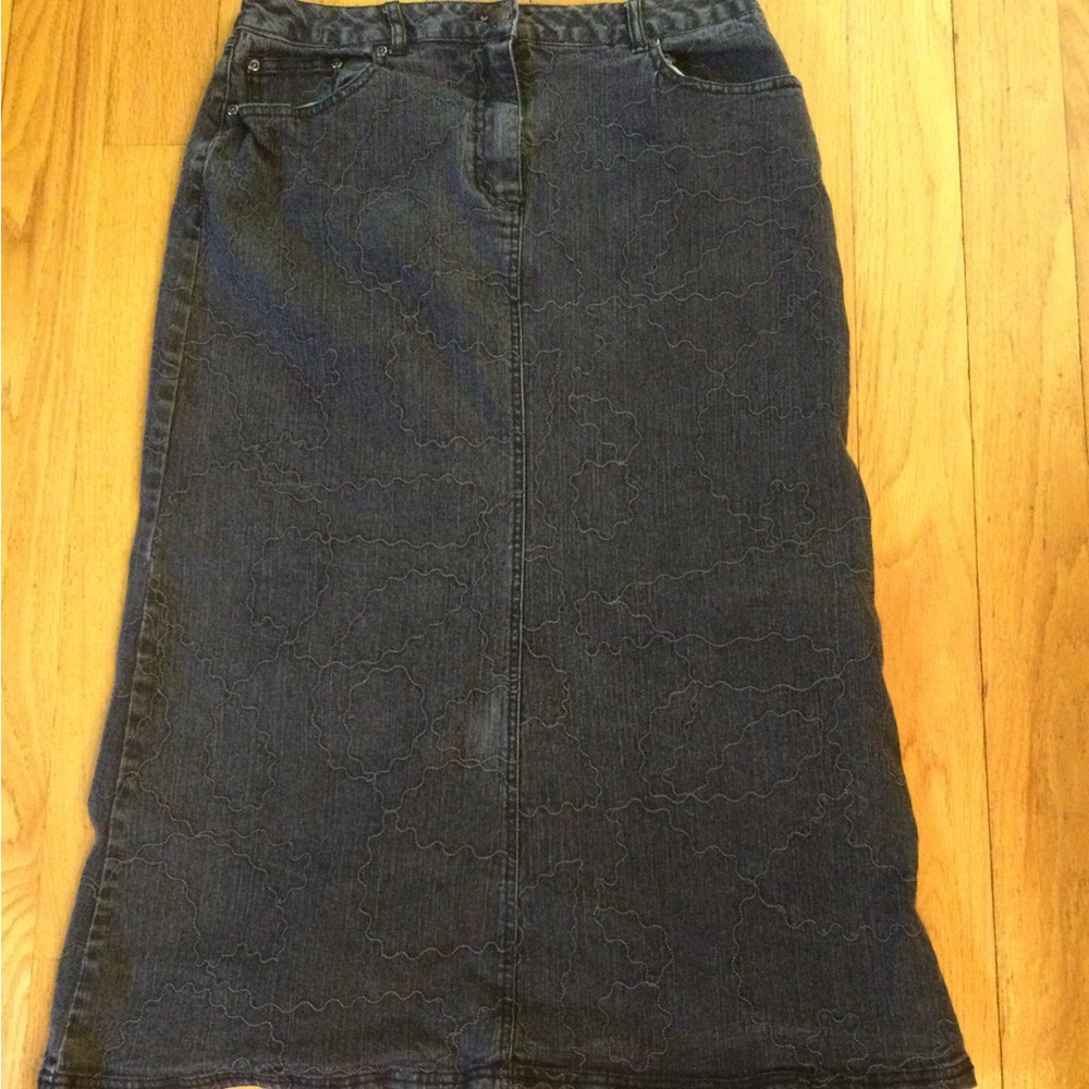 Ruby Rd Black denim skirt, size 12